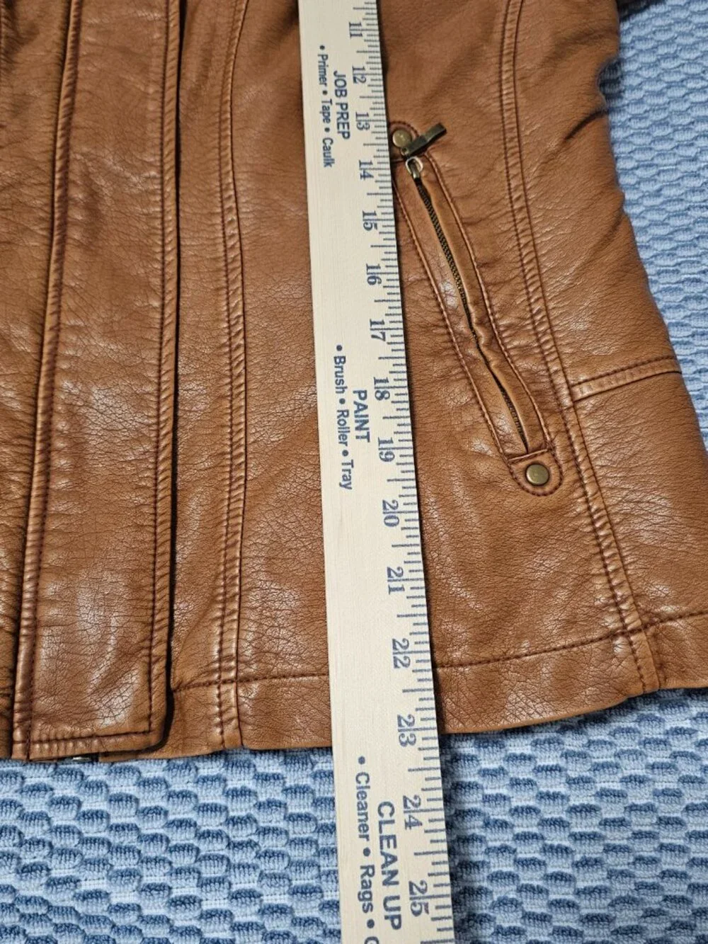 NEW Giacca Vegan Leather Khaki Sherpa Lining Women's Jacket - Size Medium - Picture 7 of 7
